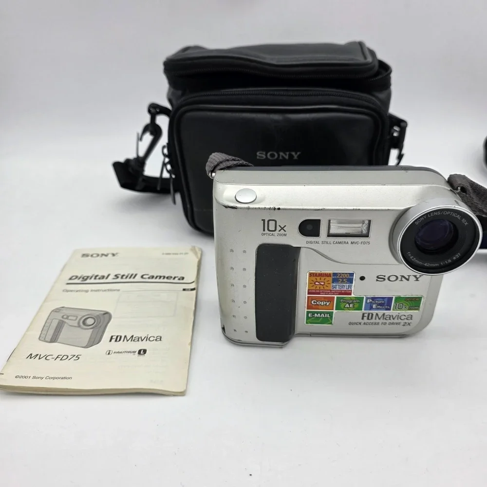 Sony MVC-FD75- FD MAVICA 10X Optical Zoom Digital Still Camera with BAG-UNTESTED